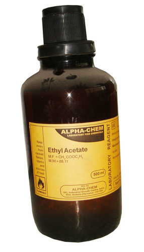 Ethyl Aceate - Glass Bottle 500ml, LR Grade, 99% Purity, Solvent Grade, CAS 141-78-6