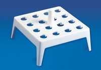 Float Rack - Polypropylene, 16x1.5ml Tubes, White | Autoclavable, Compact, Easy Loading, Alpha-numeric Index, Handle