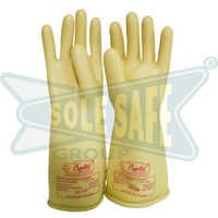 Electrical Safety Rubber Hand Gloves - Rubber, XL to Small, Yellow | 650V Working Potential, 5000V Testing, Waterproof, Abrasion & Cut Resistant