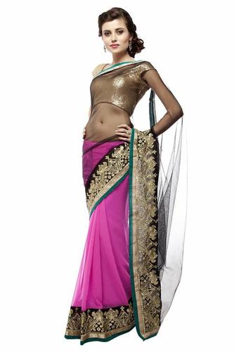 Black Net Saree