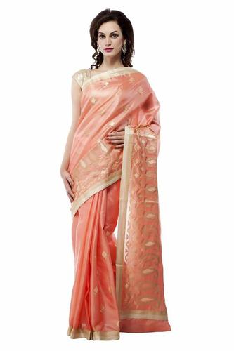 Paradise Pink Tassar Embroidery Saree