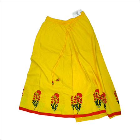 Print Border Long Skirt