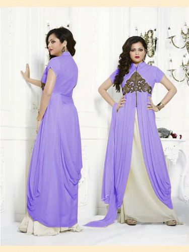 Partywear Purple Anarakali Suit