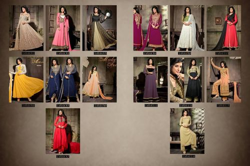 Traditional Anarkali Suits - Georgette Fabric, 14 Pieces | Elegant Design, Versatile Styles, Ready to Ship, Bag Packaging
