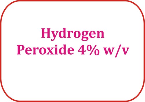 Hydrogen Peroxide 4% w/v - 500ml AR Grade, Disinfection, Oxidizing Agent, MSDS Available