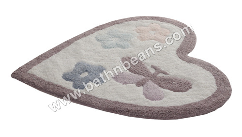 Heart Shape Bath Mat - Soft Fabric, 45 x 125 CM , Quick Drying, Attractive Pattern, Available in Multiple Sizes and Designs