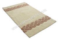 Designer Bath Mat - 100% Cotton, 60x100 Cm, Ecru-beige | Anti-slip, Quick Drying, Washable, Attractive Heart Shape Design