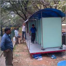 Green And Blue Prefab Toilets