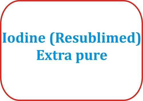 Iodine (Resublimed) Extra Pure - 500gm, CAS 7553-56-2, LR Grade, 99.8% Purity, Crystalline
