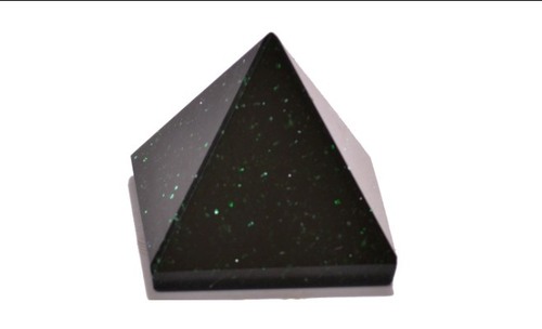 Green Gold - Premium Crystal Pyramid, Variable Size, Black | Highly Effective, Breakage Resistant, Negativity Removal, Wealth Attraction, Fortune Enhancement