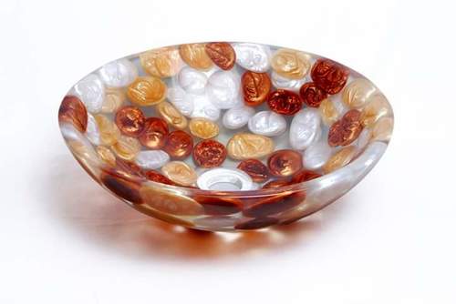 Resin Bowl SG-1007 - Resin, Variable Sizes, Brown | Zigzag Edge, Glossy Finish, Durable, Unique Design