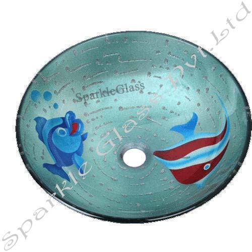Fish Design Glass Wash Bowls