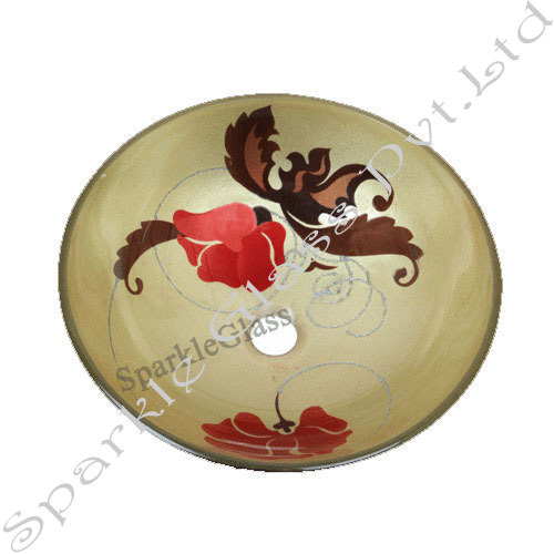 Flower Design Glass Wash Bowls