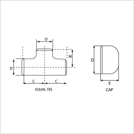 Butt Weld Equal Tee And Cap-Stub End - Features: Premium Quality
