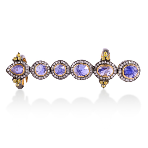 Diamond Pave Tanzanite Knuckle Ring