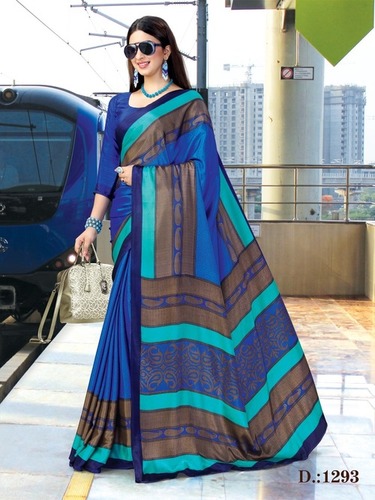 Printed uniform saree