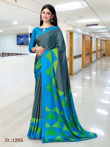 Printed uniform saree