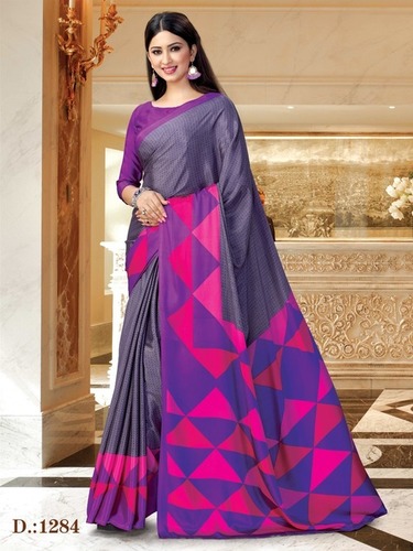 Printed uniform saree