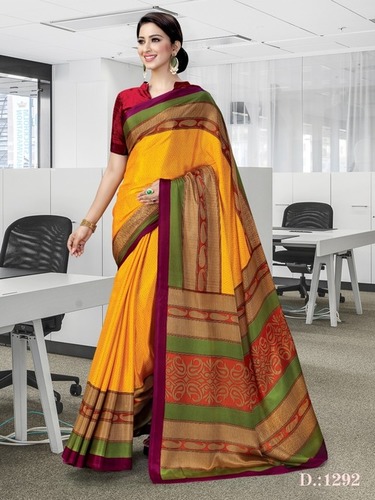 Printed uniform saree