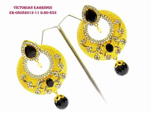 Exclusive Victorian Black Stone Earring Gender: Women