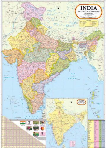 Indian Political And Road Guide Map Manufacturer, Indian Political And 