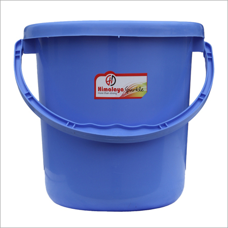 Bucket 16 Ltr - Plastic, Round, Blue | Durable, Easy Grip, Leakproof, Lightweight, Stackable with Double Handle, Ideal for Residential Use
