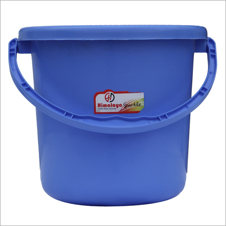 Bucket 10 Ltr - High-Density Polyethylene, 30cm x 30cm x 35cm, Blue | Durable, Lightweight, Double Handle, Snap-on Lid, Leak-proof, Stackable, Food-grade