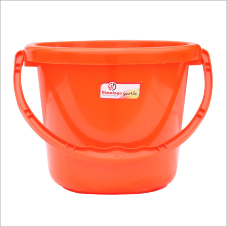 Bucket 5 Ltr - Plastic, 5 Ltr, Orange | Unbreakable, Double Handle, Durable, Lightweight, Easy Grip, Stackable, Versatile Design