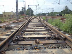 Iron Railway Track Crossing