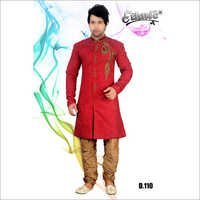 Traditional Indo Western Sherwani - Premium Fabric, Various Sizes, Red Color | Durable, Elegant Design, Satin Finish, Party Wear