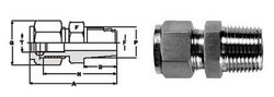 Male Connector Tube Fittings / Ferrule Connector
