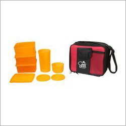 Pvc Yellow Color Glass Lunch Box Set