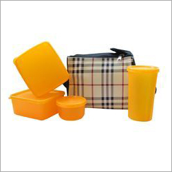 Yellow Color Glass Check Lunch Box Set Yellow Color Glass Check Lunch Box Set