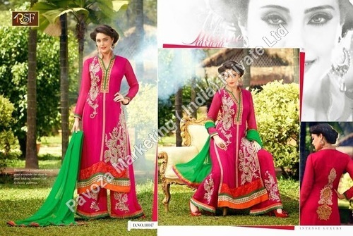 Ladies Embroidery Plazzo Suit