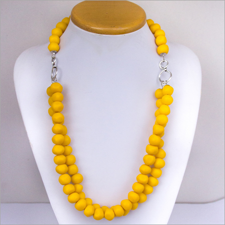 Yellow Resin Beads Necklace