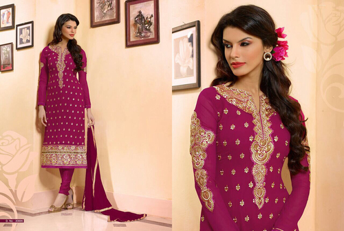 Masakkali - Georgette Fabric, Magenta Color, 8-Piece Album, Elegant Design, Trendy Style