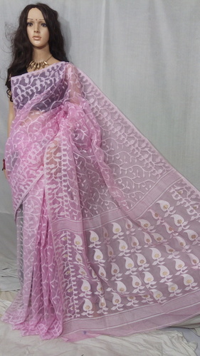 Pink Soft Jamdani Saree