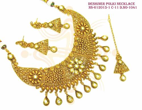 Polki Jhumkas with Necklace