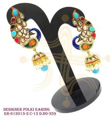 Designer Peacock Polki Earring