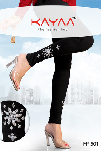 Designer Black Stone Work Legging
