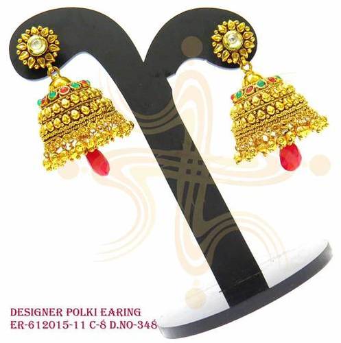 Designer Polki Earring and Jhumka