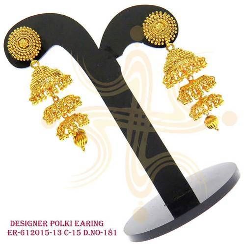 Designer Polki Earring and Jhumka