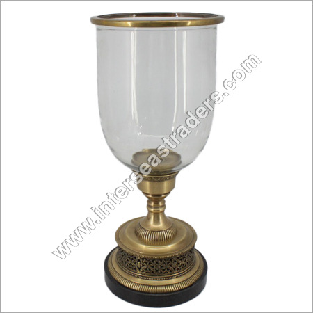 Brass Hurricane Candle Holder