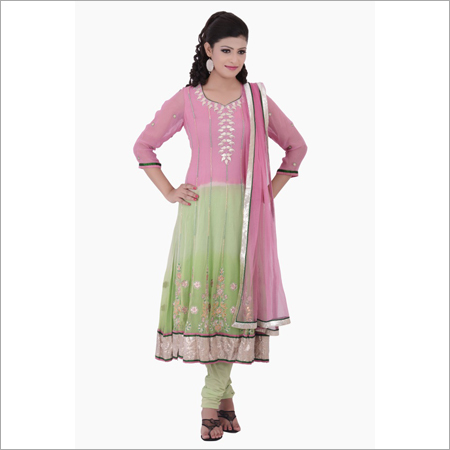 Shaded gotta patti work anarkali suit