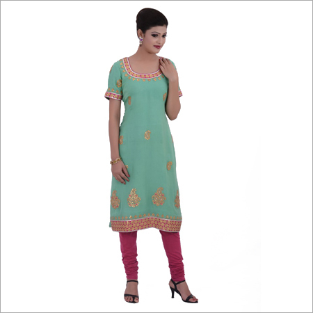 Gota patti straight pure georgette suit
