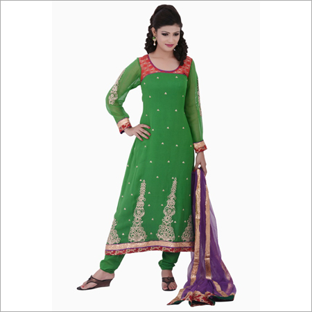 Greeen Long Aline Suit - Polyester, Various Sizes, Green | Embroidered, Elegant Design, Comfortable Fit, Stylish Anarkali Style