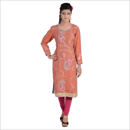 Straight Cotton Chanderi Suit
