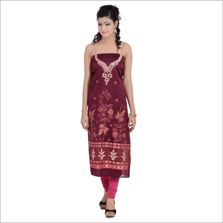Unstitched Chanderi Hand work suit
