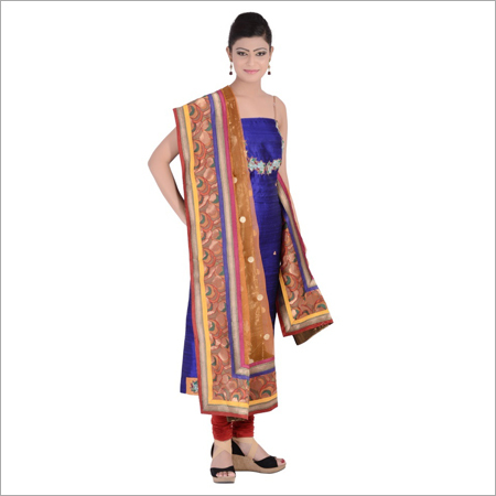 Unstitched Raw Silk Suit