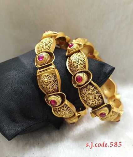 New Designer Ruby Stone Polki Bangles